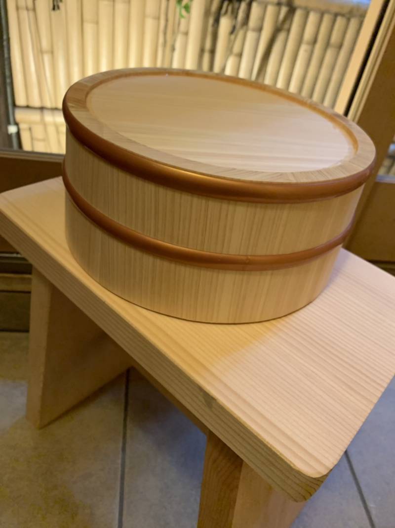Wooden Bucket and Bath Chair at KOSETSU