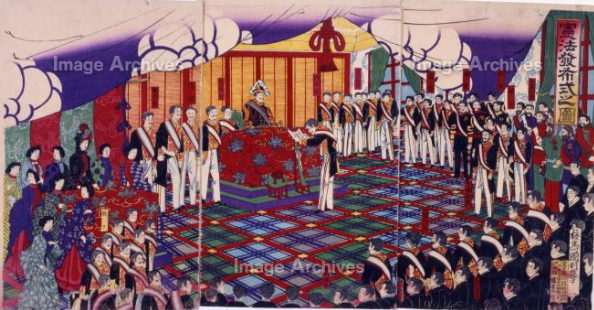 Illustration of the Constitution Promulgation Ceremony (Image courtesy of Edo-Tokyo Museum / DNP Partcom)